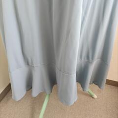 ブルーグレージョーゼットロングワンピース（未使用）の画像