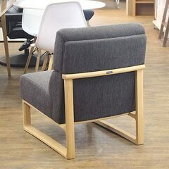 (Y)北大前! 札幌 引取 カリモク家具 1人掛けチェア 1人掛けソファ 布張り リビング イス CS6205E989 2066952の画像