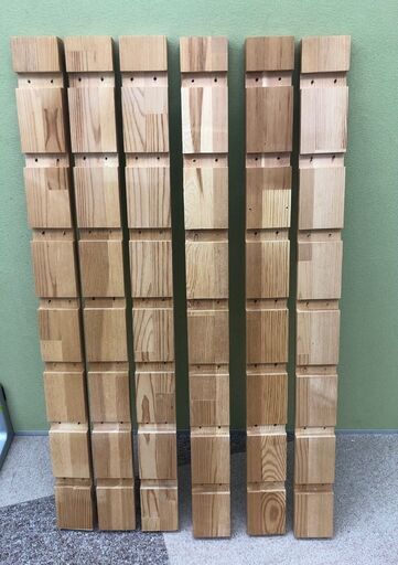 棚作成用の集成材　長740x幅60x厚24㎜　７段　片溝タイプ ６本