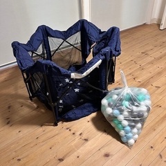 ほぼ新品 日本育児 ポータブルベビーサークル ベビー用品 キッズ用品