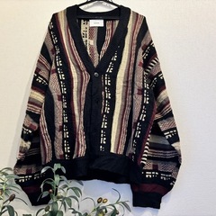 CONFIRM コンファーム ニットカーディガン M ブラック/マルチカラーの画像