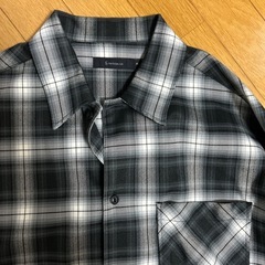 RAGEBLUE チェック柄シャツ Mサイズ ブラック/ホワイトの画像