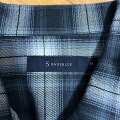 RAGEBLUE チェック柄シャツ Mサイズ ブラック/ホワイトの画像