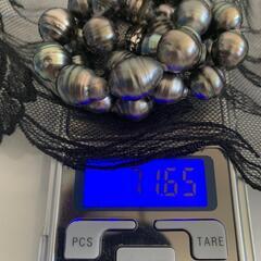 極上特大 大粒12mm 71g 黒蝶真珠 ネックレス パール バロック パールネックレス 専用箱付き 木箱付き の画像
