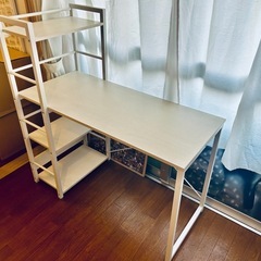 美品　システムデスク　勉強机　椅子付き　