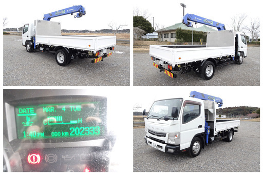 三菱　キャンター~MITSUBISHI CANTER:ユニックトラック 4段ユニックリモコン有：3350kg:ETC:ナビゲーション