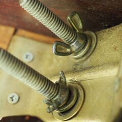 猫脚　アンティーク調　木製無垢　ダイニングテーブル　タイルトップ天板(お手製)　配達設置対応の画像