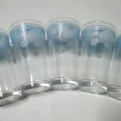 コップ ５個 チューリップ柄 未使用 ビールコップの画像