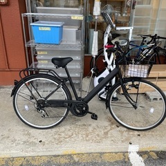 自転車　ママチャリ　ブラック 　6速　バスケット付き 楽天市場】【ポイント10倍UP↑】ママチャリ シティサイクル 26インチ