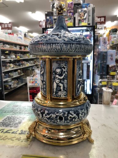 【ジャングルジャングルサカイ石津店】REUGE リュージュ 回転オルゴール 大理石シガレットケース アンティーク イタリア製 オルゴール鳴りません 堺市 石津