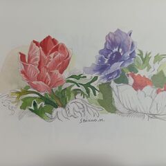 【真作】宮崎静夫(熊本小国画家)の「季節のスケッチ２４」【限定品1991年】の画像