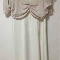 【値下げ】シフォンボレロ（ベージュ９号）＆ドレス（キナリ７～９号）★発表会等にいかが？の画像