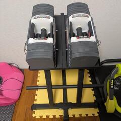 可変式ダンベル約40kg2個セットラック付