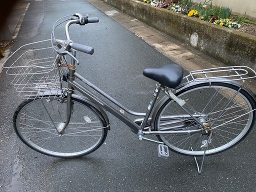 自転車屋の中古丈夫なママチャリ 27インチ センサーライト付