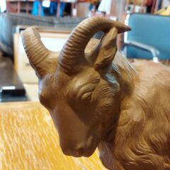 ヤギの置物 オブジェ 鋳物 山羊 動物の置物　/TJ-2352 2F北の画像