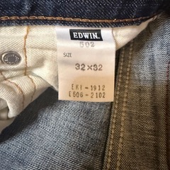EDWINエドウィン502 W32 L32 鬼ヒゲ 蜂の巣 赤タブ 赤耳の画像