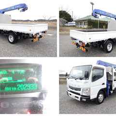 三菱　キャンター~MITSUBISHI CANTER:ユニックトラック 4段ユニックリモコン有：3350kg:ETC:ナビゲーションの画像