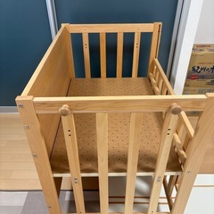 ベビーベッド　マットレス付きの画像