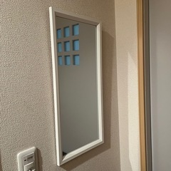 壁掛け鏡　白フレーム　28×60