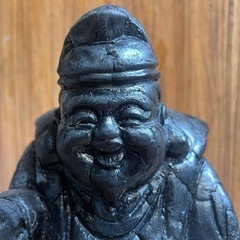 GO-625】七福神 恵比寿 大黒天 木像 炭化 奇跡の燃え残り