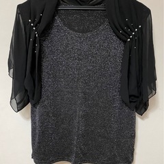 【値下げ】シフォンボレロ（９号黒）＆ラメのタンクトップ（９号黒）