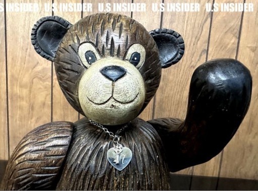 LAより入荷!!　ヴィンテージ・ウッドベアー■腕、足 稼働■重厚感◎■大きめ42cm■岐阜より即日発送!!