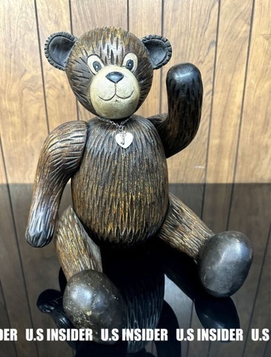 LAより入荷!!　ヴィンテージ・ウッドベアー■腕、足 稼働■重厚感◎■大きめ42cm■岐阜より即日発送!!