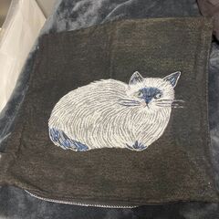 ★直接受け渡しのみ★　【francfranc】【松尾ミユキ：猫】モノトーン🎶クッションカバーセット2点  の画像