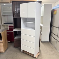 【超美品‼️】定価34,990円♪ ニトリ 60cm幅隙間収納庫(フロンティア60) ランドリーラック 多目的棚 艶ありホワイト♪の画像