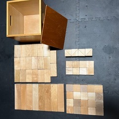 木製　レトロ　積み木　全64ピース