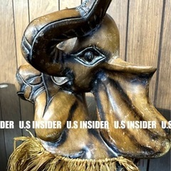 送料無料!!LAより入荷!!　ヴィンテージ　ハワイアン / フラダンス■木彫り ゾウの置物■岐阜より即日発送!!の画像