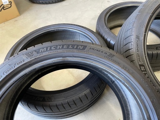 2023年製 PILOT SPORT4 215/40R18 BRZ純正 4本バリ山 MICHELIN PS4 ミシュラン