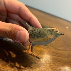 上野玉水作　鶯　雌雄一対　の画像
