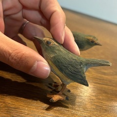 上野玉水作　鶯　雌雄一対　の画像