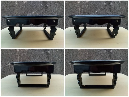 GO-659】折りたたみ机 螺鈿細工 ちゃぶ台 座卓 昭和レトロ アンティーク