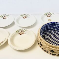 【未使用】Royal Fruits洋ナシ柄 深皿5枚セット 収納...