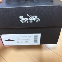 COACH コーチサボサンダル　レザー ミュール　スリッポン　本革　ブラック黒の画像