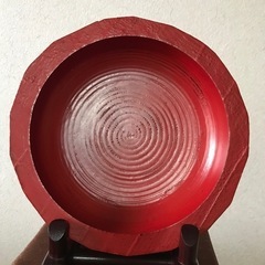 盛鉢　菓子鉢　木製　朱塗り