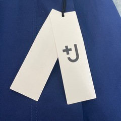 ユニクロ＋J新品61ネイビー コットンリネンラップスカートの画像
