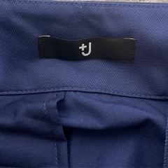 ユニクロ＋J新品61ネイビー コットンリネンラップスカートの画像