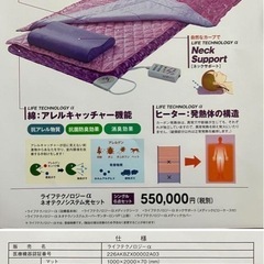 【限定大幅値下げ】電位・温熱マットレス（ライフテクノロジーα）の画像