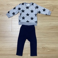 西松屋　裏起毛あったかトレーナー、裏起毛あったかパンツ　80cm セット売りの画像