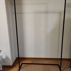 ◆kanademono シンプルアイアン ハンガーラック(90cm)黒