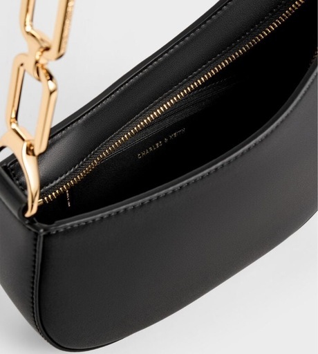 CHARLES & KEITH ブラック ショルダーバッグ