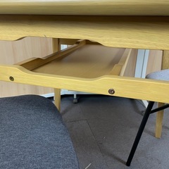【まとめてお得】2人掛け ダイニングテーブル3点セット チェア 木製の画像