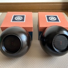 たち吉　欅 くりぬき椀（黒）2個セット　木製汁椀　の画像