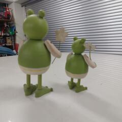 🔶木製カエル🐸親子人形の画像