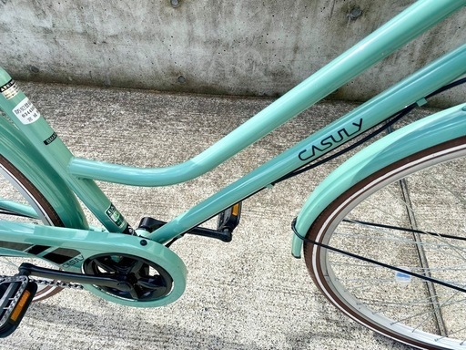 あさひ 10月購入 27インチ 6段変速 シティサイクル グリーン 中古 自転車 買取 学生 CASULY