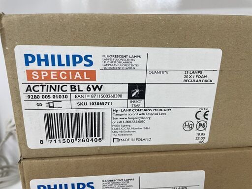新品 6箱セット フィリップス 【捕虫器用ランプ】 ACTINIC BL 6W 25本×６箱 150本 PHILIPS 札幌市手稲区