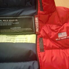ポロジーンズラルフローレン ダウンジャケット レッド サイズ：M(レディス）POLO JEANS CO． RALPH LAUREN/の画像
